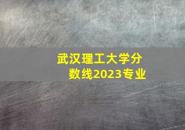 武汉理工大学分数线2023专业