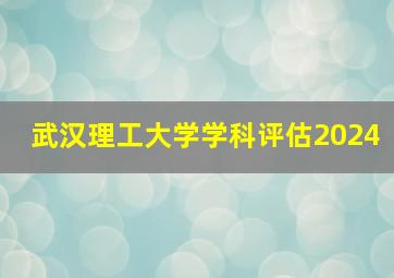 武汉理工大学学科评估2024