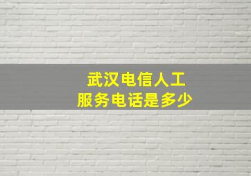 武汉电信人工服务电话是多少