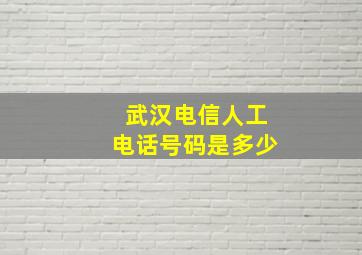 武汉电信人工电话号码是多少