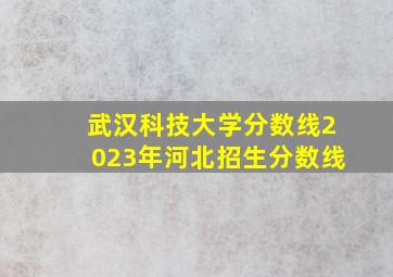 武汉科技大学分数线2023年河北招生分数线