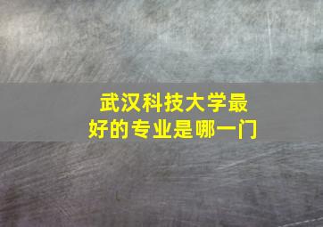 武汉科技大学最好的专业是哪一门