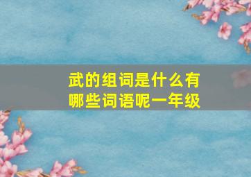 武的组词是什么有哪些词语呢一年级