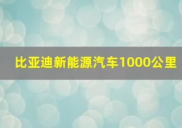 比亚迪新能源汽车1000公里