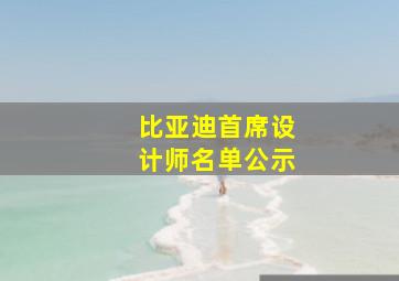 比亚迪首席设计师名单公示