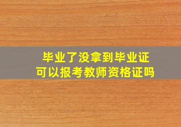 毕业了没拿到毕业证可以报考教师资格证吗