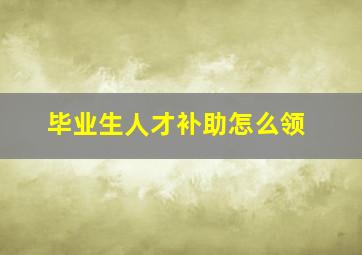 毕业生人才补助怎么领