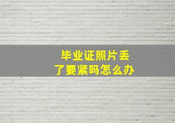 毕业证照片丢了要紧吗怎么办