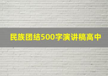 民族团结500字演讲稿高中