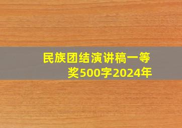 民族团结演讲稿一等奖500字2024年