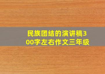 民族团结的演讲稿300字左右作文三年级