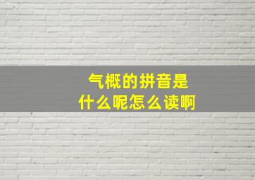 气概的拼音是什么呢怎么读啊