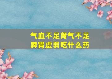 气血不足肾气不足脾胃虚弱吃什么药