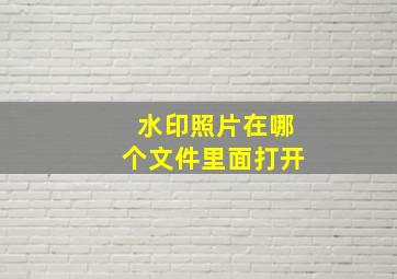 水印照片在哪个文件里面打开