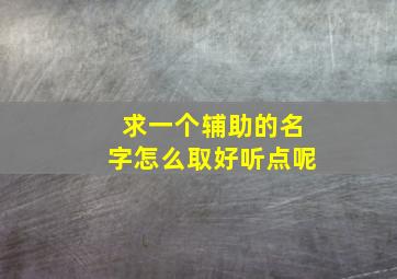 求一个辅助的名字怎么取好听点呢