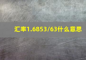 汇率1.6853/63什么意思