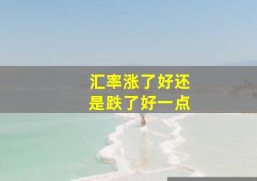 汇率涨了好还是跌了好一点