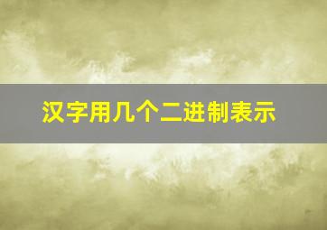 汉字用几个二进制表示