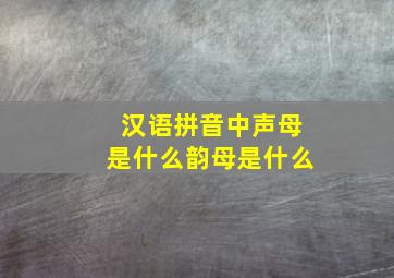 汉语拼音中声母是什么韵母是什么