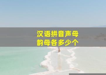 汉语拼音声母韵母各多少个