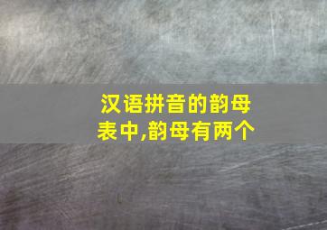 汉语拼音的韵母表中,韵母有两个