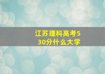 江苏理科高考530分什么大学