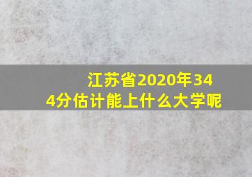 江苏省2020年344分估计能上什么大学呢