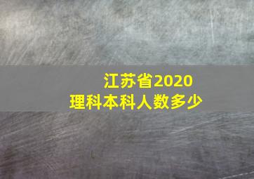 江苏省2020理科本科人数多少