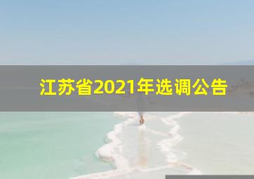 江苏省2021年选调公告