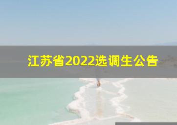 江苏省2022选调生公告