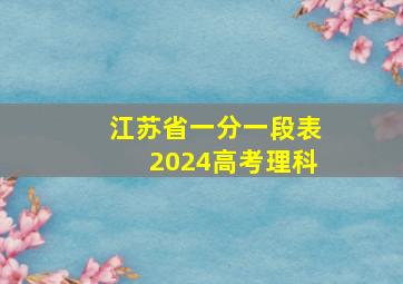 江苏省一分一段表2024高考理科