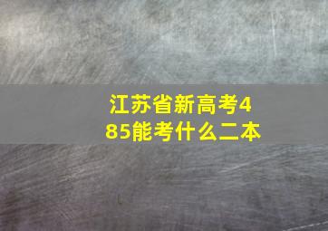 江苏省新高考485能考什么二本