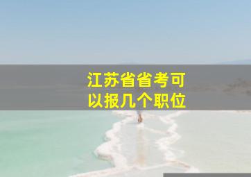 江苏省省考可以报几个职位