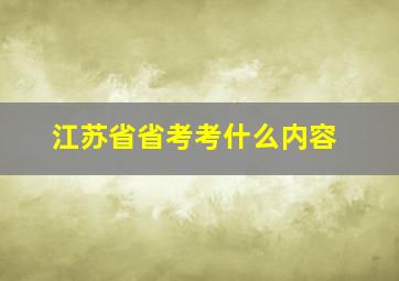 江苏省省考考什么内容