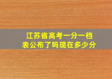 江苏省高考一分一档表公布了吗现在多少分