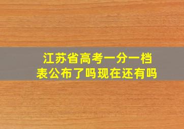 江苏省高考一分一档表公布了吗现在还有吗