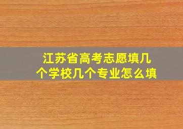 江苏省高考志愿填几个学校几个专业怎么填