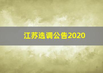 江苏选调公告2020