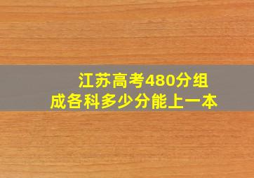 江苏高考480分组成各科多少分能上一本