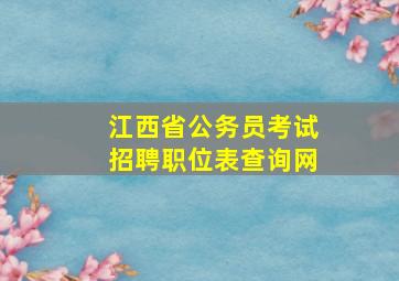 江西省公务员考试招聘职位表查询网