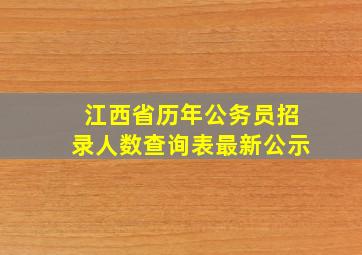 江西省历年公务员招录人数查询表最新公示