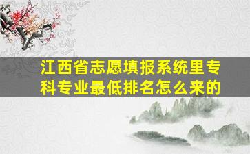 江西省志愿填报系统里专科专业最低排名怎么来的