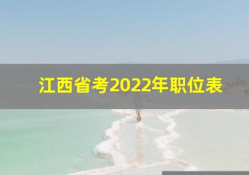 江西省考2022年职位表