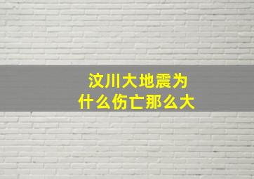 汶川大地震为什么伤亡那么大