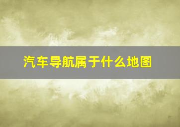 汽车导航属于什么地图