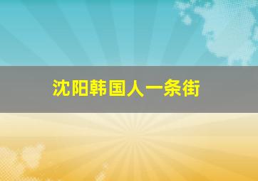 沈阳韩国人一条街