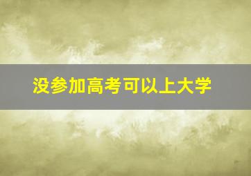 没参加高考可以上大学