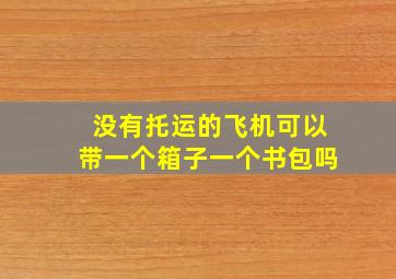 没有托运的飞机可以带一个箱子一个书包吗