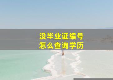 没毕业证编号怎么查询学历