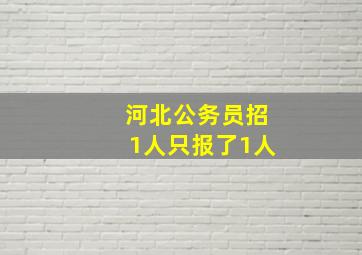 河北公务员招1人只报了1人